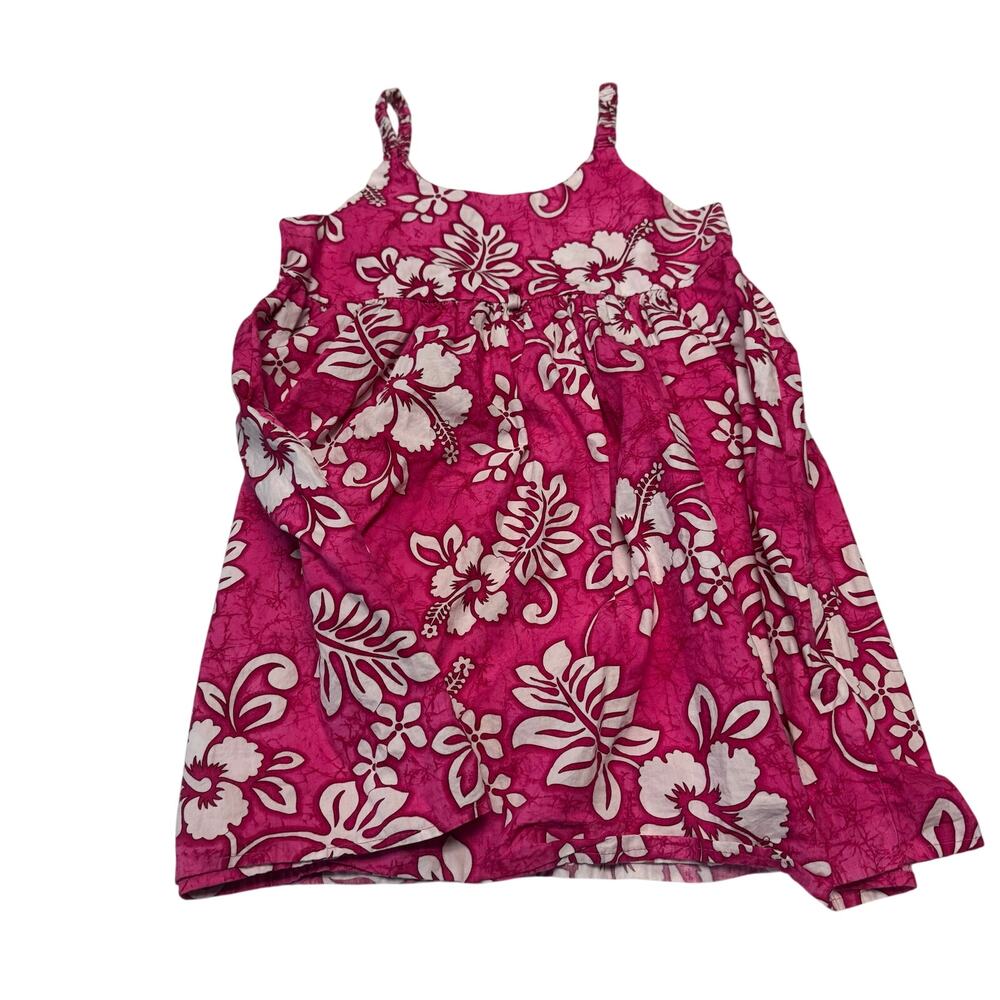 Aloha Republic Toddler 4T Hawaiian Pink Floral Dress 100% Cotton